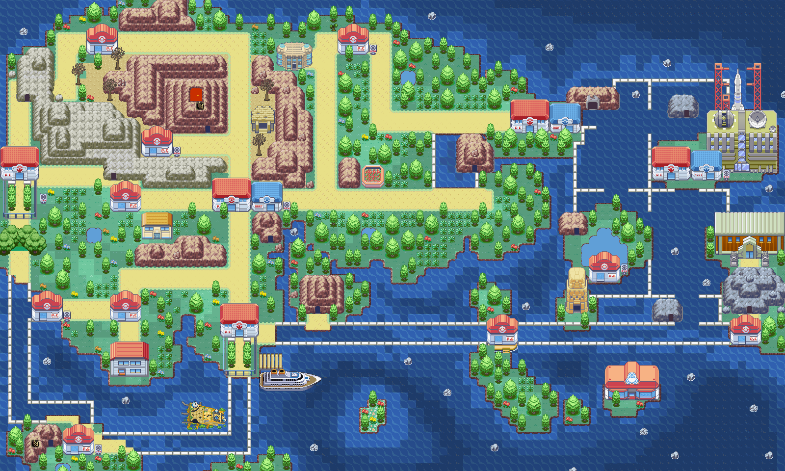 Pokemon Emerald :: Map of Team Magma's Jagged Pass Base